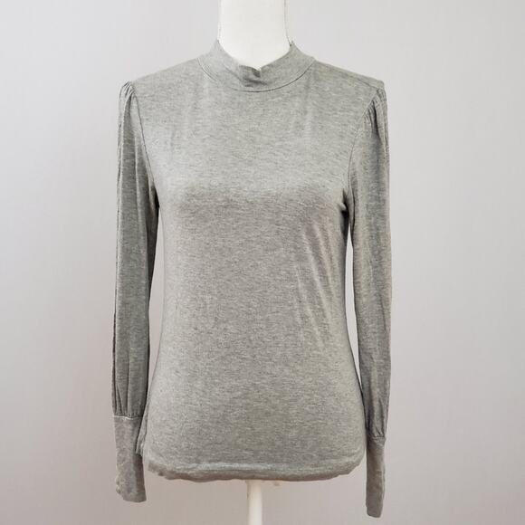 Banana Republic Gray Mockneck Long Sleeve Top - Picture 1 of 6